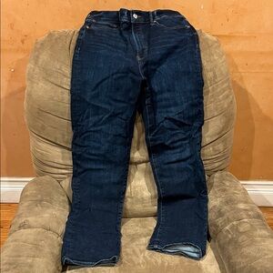 Express Dark Blue Straight Leg Jeans